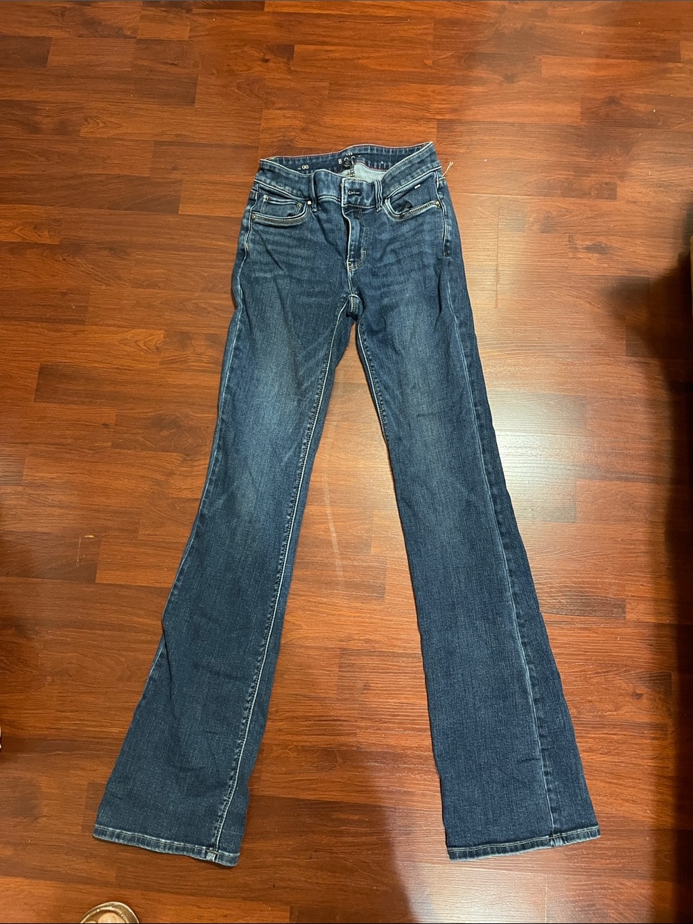 White House Black Market Women's Dark Blue Flare Jeans
